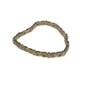 Vintage Gold-Tone Bracelet With Intricate Link Design 8"